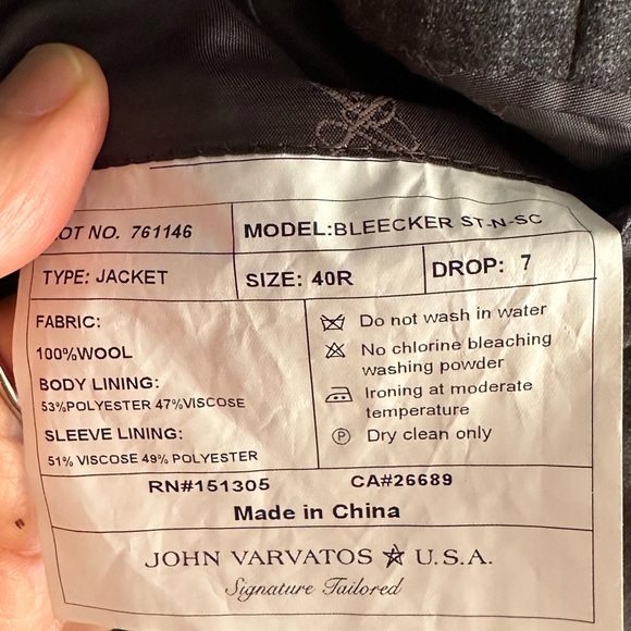 John Varvatos USA grey blazer 40R - Picture 5 of 8
